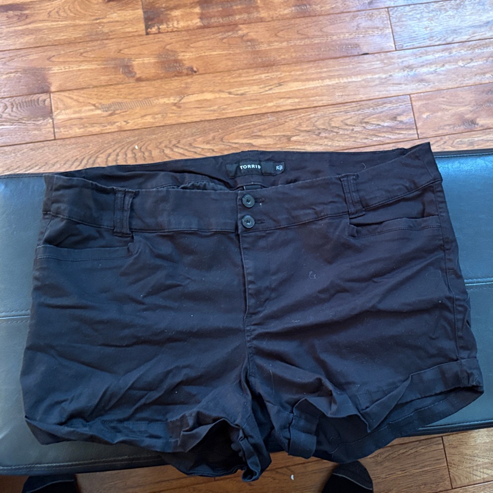 Torrid High-Rise Black Stretch Shorts